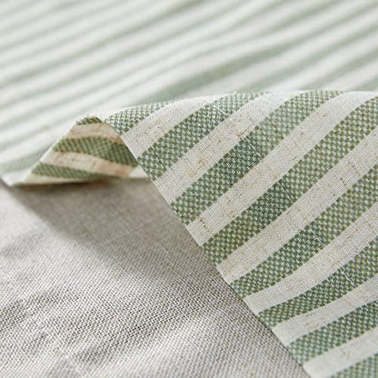 jinchan Stripe Linen Kitchen Valance Curtain, 50x16, 1 Panel, Green - color: Boxter Striped | Sage Green on Linen, size: 50"W x 16"L (Pack of 1)