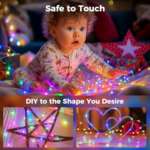 btfarm Fairy Lights Plug in with Remote, 33FT 100 LED Twinkle Lights - color: Multicolor, size: 1 Pack-33FT