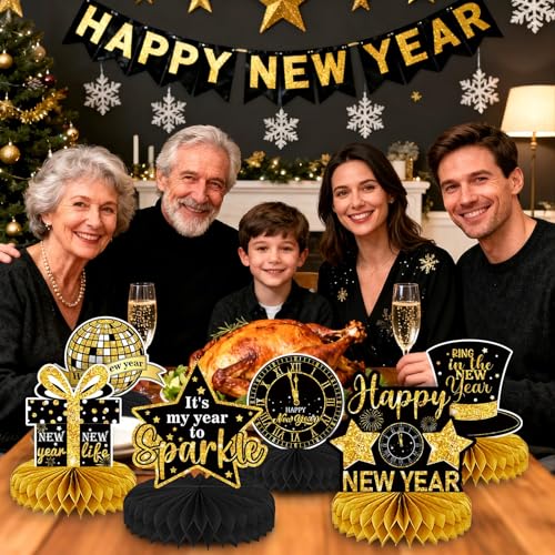 10Pcs Happy New Years Table Centerpieces Decorations 2027 - style: New Years Style