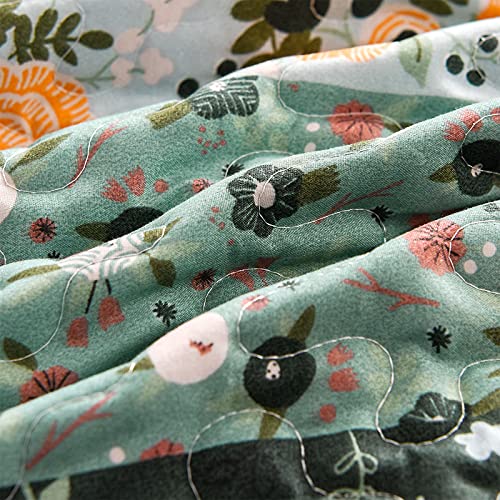 Exclusivo Mezcla Reversible Boho Quilted Throw Blanket, 50"x 60" - color: Patchwork Green, size: 50 x 60 inch