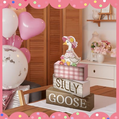 Yuntau 4 Pcs One Silly Goose Table Decor Baby Shower Birthday Party Decor - style: Goose