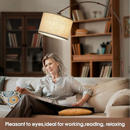 Dimmable Arc Floor Lamps, Antique Bronze Lamp with Adjustable Hanging Shade - color: Antique Bronze