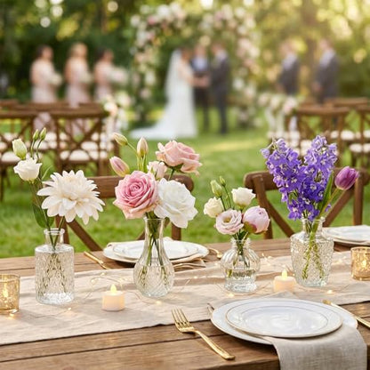 Fixwal 36pcs Glass Bud Vase Bulk Set, Clear Small Glass Vases for Flowers - color: Clear, size: 36pcs