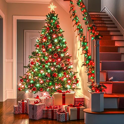 JMEXSUSS 100 LED Connectable Red and Green Christmas Lights with 8 Modes - color: Red Green, size: 100 LED