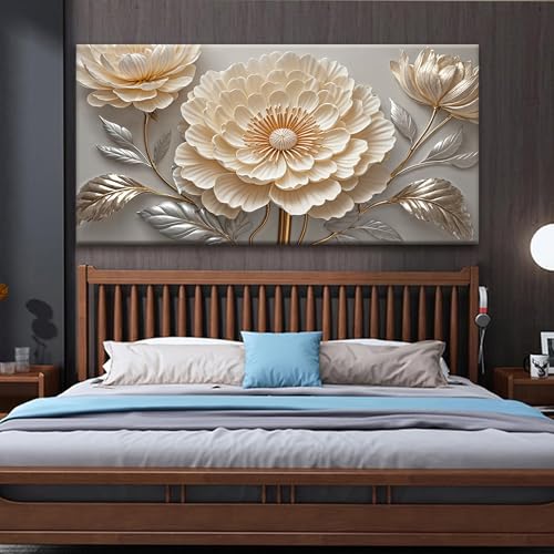 QSQ Large White Wall Art For Living Room Prints 29 X 58 In Modern Painting - color: KA7J, size: 58"L x 29"W