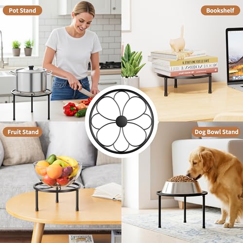 5 Pack Flower Pot Black Tables Plant Stand Indoor Outdoor(BlackFlower) - color: BlackFlower