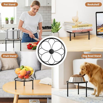 5 Pack Flower Pot Black Tables Plant Stand Indoor Outdoor(BlackFlower) - color: BlackFlower