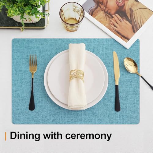 Homaxy Cloths Placemats for Dining Table Set of 8, 13" x 19", Aqua - color: Aqua, size: Placemats Set of 8