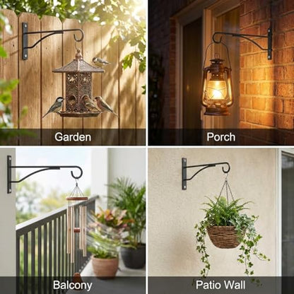 Eyrosa 8" Plant Hangers Hanging Hooks Minimalist 6 Pack, Black - color: Black