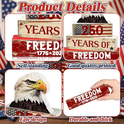 Amyhill 4 Pcs Wooden Sign Decor American Flag - style: American Flag