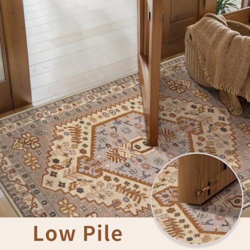 Ciicool 2x3ft Small Area Rug,Washable Boho Thin Mat for Entryway Kitchen - color: Taupe/Multi, size: 2' X 3' (Rectangular)