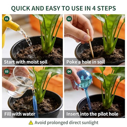 12-Pack Plastic Plant Watering Globes, Self Watering Spikes, Plant Waterer - size: M - 12 Pack