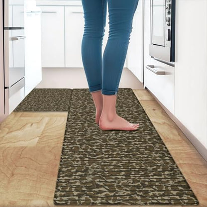 Feelyou Camouflage Camo Military Rugs Kitchen 32x29 32x47 - color: Army Green