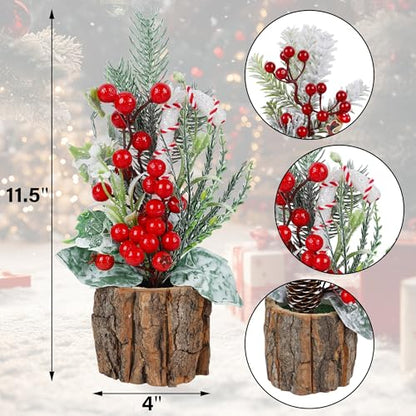 winemana Mini Christmas Trees Table Decorations for Indoor Office, 3 Pack - size: Style 6