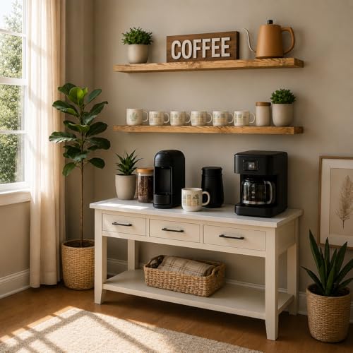 BGMG Solid Wood Floating Shelves for wall 60 inch,Gold Oak, Set of 2 - color: Gold Oak, size: 60 inch