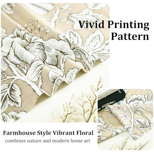 Leeva Farmhouse Floral Valance, Linen Textured Rod Pocket, 52 x 12, 1 Panel - color: M5, size: 52"W x 12"L (Pack of 1)