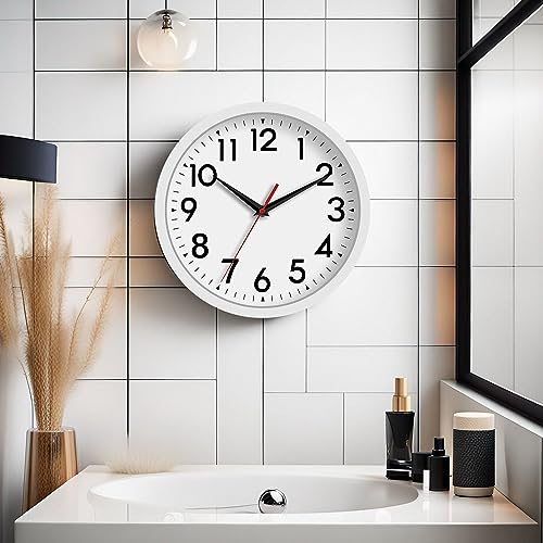 DAXSMY 8 Inch Wall Clock, Battery Operated Silent Non Ticking - color: C-white, size: 8"
