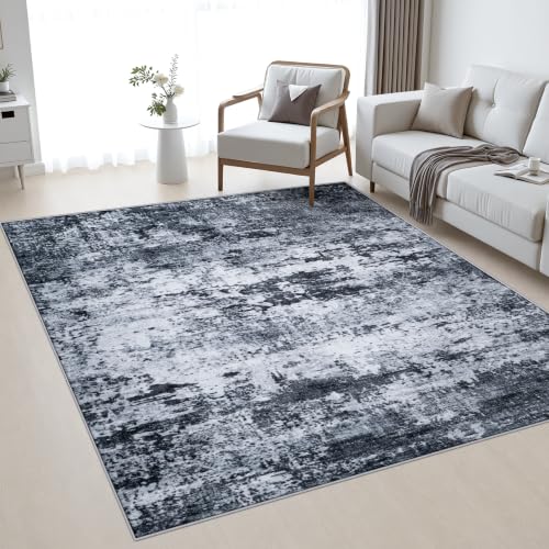 Area Rug Living Room: 4x4 Modern Washable Indoor Carpet Black - color: Black, size: 4' x 4' (Square)