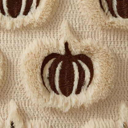 DFXSZ Fall Pillow Covers 18x18 Set of 2 Brown Pumpkins Embroidery Beige - color: Beige Brown Pumpkin, size: 18" x 18" (Pack of 2)
