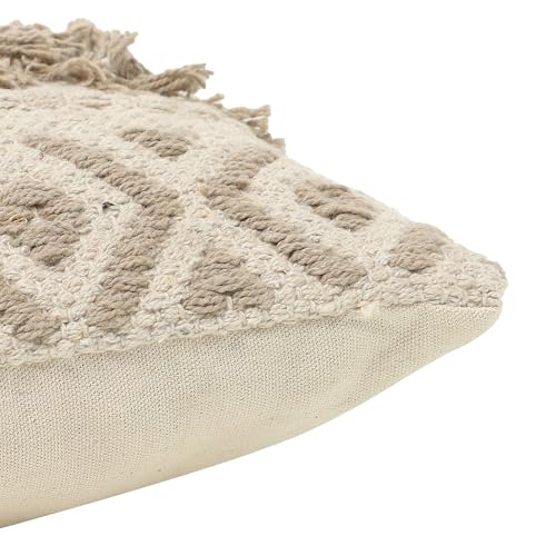 · REDEARTH · Textured Handwoven Throw Pillow Cases Geometric Craft Taupe - color: Geometric Craft Taupe, size: 18" x 18" (Pack of 2)