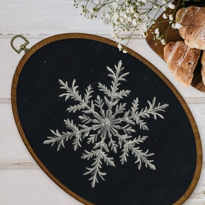 WULQYING 빈티지 크리스마스 눈송이 벽 아트 장식, 겨울 크리스마스 타원형 프레임 캔버스 아트 프린트, 다크 아카데미아 소박한 겨울 크리스마스 벽걸이 장식, 가정 침실 거실용 21.6 x 29.2cm(8.6 x 11.4인치) - color: 색상 14