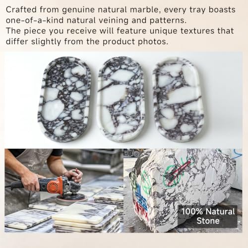 Natural Marble Decorative Tray-Bathroom Counter Decor Vanity Perfume Tray