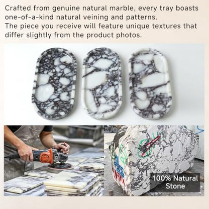 Natural Marble Decorative Tray-Bathroom Counter Decor Vanity Perfume Tray