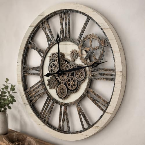 The B-Style Large Wall Clock 36 inch/90cm Desert Beige and Bronze - color: Desert Beige and Bronze, size: 36 inch (90 cm)