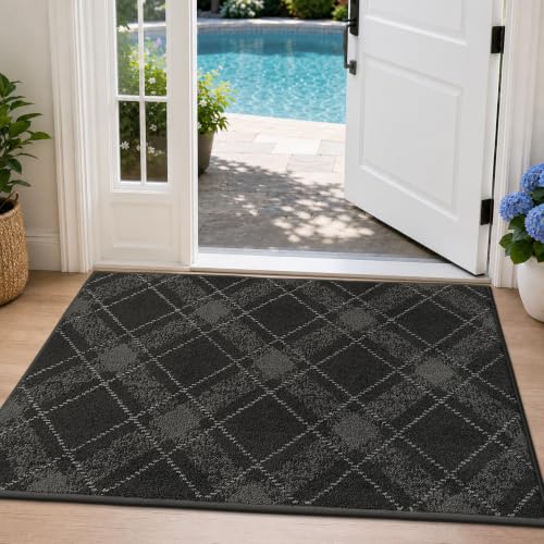 COSY HOMEER Door Mat Non-Slip Absorbent Washable Entrance 32"x48" Dark Grey - color: Dark Grey, size: 2'8" x 4' (Rectangular)