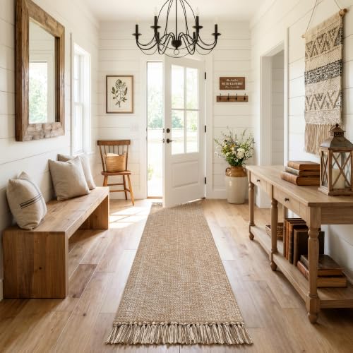 Collive Boho Kitchen Runner Rug, 2' x 7' Washable Modern Bathroom Mats - color: Tan/Cream, size: 2' x 7' (Rectangular)