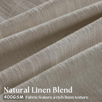 Burlywood Birch 72 Inch Pinch Pleated Linen Semi Sheer Curtains 2 Panels - color: Burlywood Birch, size: 40"W x 72"L (Pack of 2)