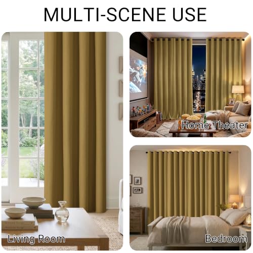 ChrisDowa Golden Brown Blackout Curtains 45 Inch Long 2 Panels for Bedroom - color: Gold Brown, size: 52"W x 45"L (Pack of 2)