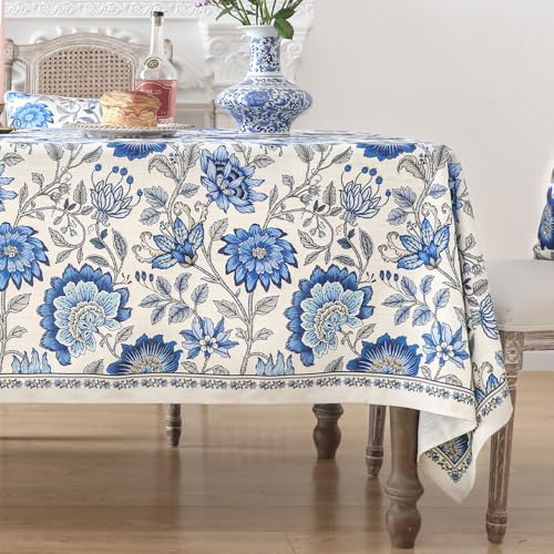 ISAENNE Designer French Linen Square Small Tablecloth,55"x55"-Blanch - color: Blanch, size: 55" x 55" (Square)
