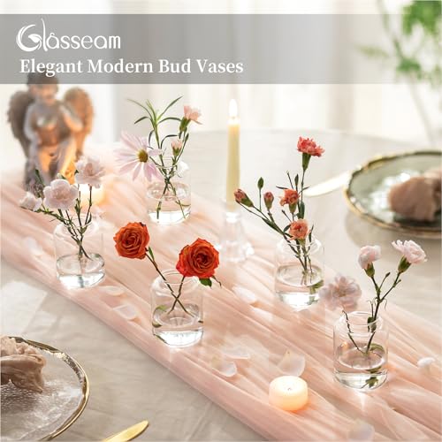 Glasseam Bud vases Set of 12: Glass Vases for Centerpieces Modern Small Vases for Home Table Shelf Wedding Party Decoration - Clear Vase for Flowers Stem Roses Tuilps Cuttings - size: 12Pcs