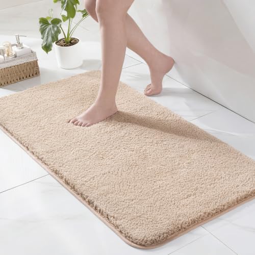 Exclusivo Mezcla Soft Absorbent Bathroom Rugs, Non-Slip Bath Mat, 24x36 - color: Camel, size: 24"x36"(Rectangular)