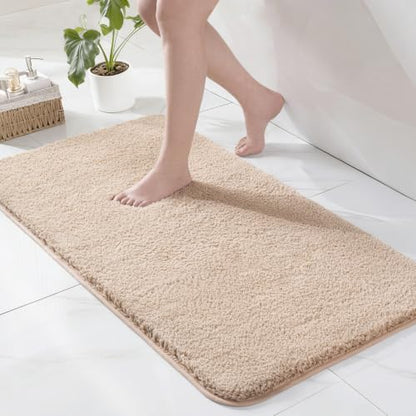 Exclusivo Mezcla Soft Absorbent Bathroom Rugs, Non-Slip Bath Mat, 24x47 - color: Camel, size: 24"x47"(Rectangular)