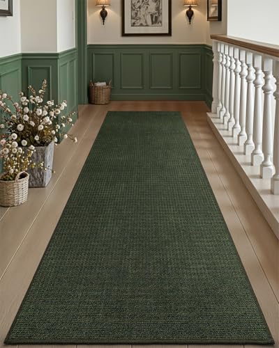 DEXI Hallway Runner Rug 36x96, Non Slip Long Rug for Entryway, Olive Green - color: Olive Green, size: 36" X 96" (Runner)