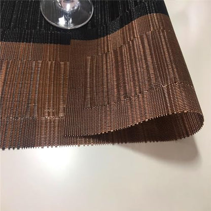 PIGCHCY Placemats,Durable Placemats for Dining Table,Washable Woven Vinyl Kitchen Placemats Set of 4 (Brown) - color: A: Brown, size: 4 Placemats