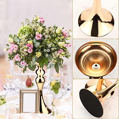 Sadnyy 16 Pcs Gold Metal Flower Vase, 12.6 Inch Wedding Table Centerpiece - color: Gold, size: 12.6 Inch
