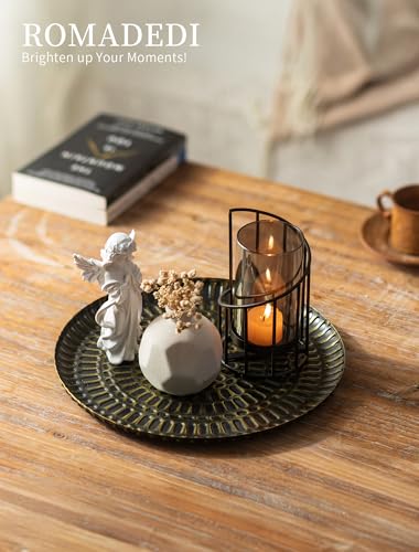 Romadedi Round Decorative Candle Tray, 11.8 Inch