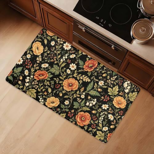 Floral Kitchen Comfort Mat 36x20in Anti-Fatigue Kitchen Mats - color: Monet's Garden