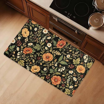 Floral Kitchen Comfort Mat 36x20in Anti-Fatigue Kitchen Mats - color: Monet's Garden
