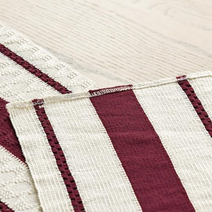 Artoid Mode Red Rustic Woven Table Runner 12x48 Inch - color: Red, size: 12" x 48", Table Runner