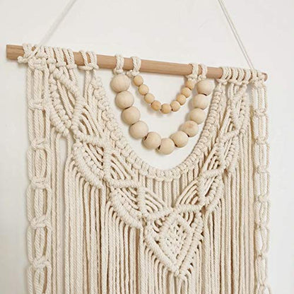 simpleSS Macrame Wall Hanging Boho Macrame Tapestry Woven Home Decor Wall Pediment - Beautiful Apartment Bedroom Dorm Room Decoration (15.7” W×27.5” L)