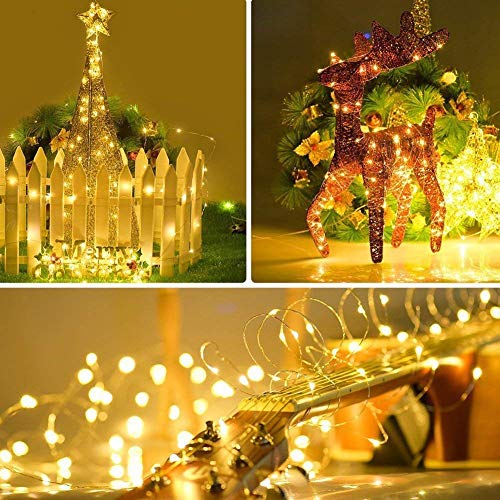 LED Fairy String Lights with Remote Control - 2 Set 100 LED 33ft/10m Micro Silver Wire Indoor Battery Operated LED String Lights for Garden Home Party Wedding Festival Decorations(Warm White) - color: Warm White 33FT Fairy Lights-2Pack