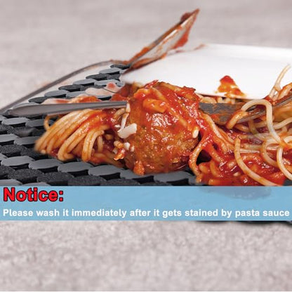 Kitchen Sink Mat,2 Pack Sink Protectors for Kitchen Sink with Scissors - color: Dark Black