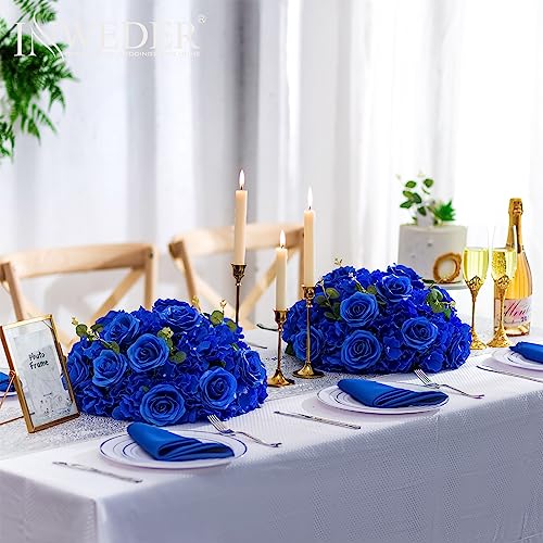 Royal Blue Flowers Balls Centerpieces: 15.7in Diam, Set of 10 - color: Royal Blue, size: 15.7" Diam - 10 PCS