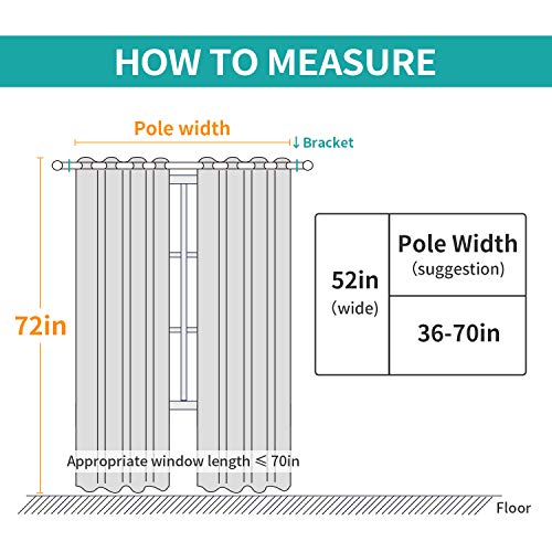 BUHUA Girls Room Darkening Curtains Thermal Insulated Blackout Curtains with Elegant Vine Pattern for Baby Room 52W×72L Greyish White Set of 2 - color: Greyish White, size: 52"W x 72"L (Pack of 2)