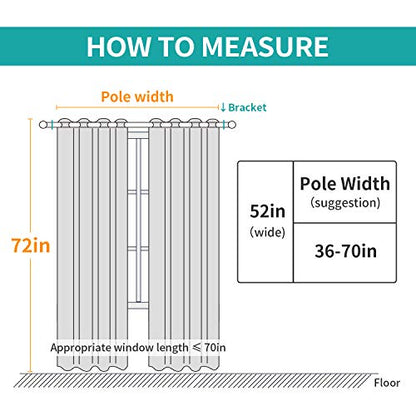 BUHUA Girls Room Darkening Curtains Thermal Insulated Blackout Curtains with Elegant Vine Pattern for Baby Room 52W×72L Greyish White Set of 2 - color: Greyish White, size: 52"W x 72"L (Pack of 2)