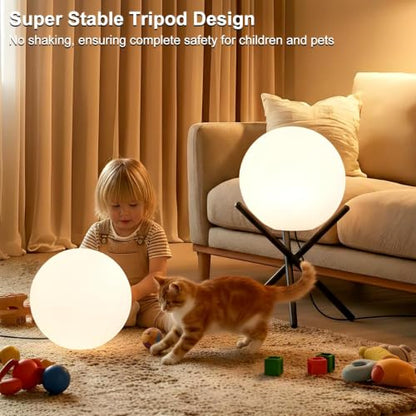 Lightdot Globe Floor Lamp, 12-Inch LED Ball Light 3000K with Tripod Base - color: 15.7''Warm White